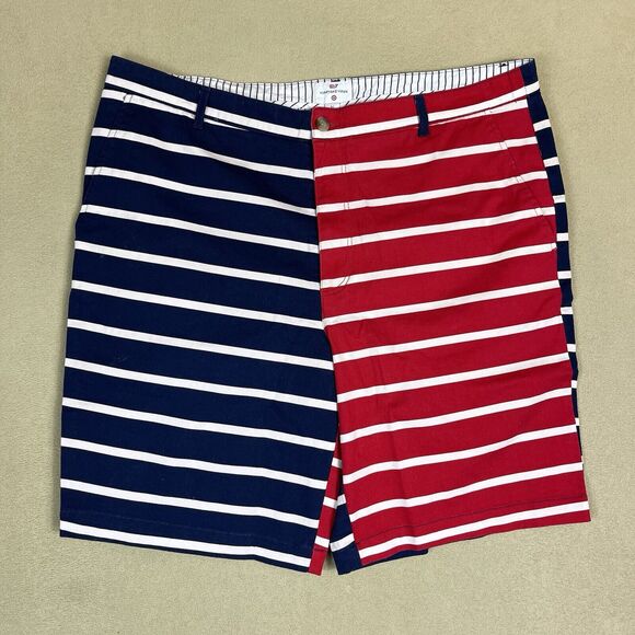 Vineyard Vines Shorts Mens 36 Red Blue Striped Chino Casual Outdoor Preppy Adult - Picture 1 of 11
